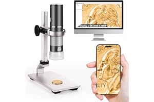 Ninyoon Mikroskop WiFi 4K z profesjonalnym stojakiem do iPhone'a/komputera z systemem Android, 50-1000X, cyfrowy mikroskop USB, bezprzewodowa kamera endoskopowa HD, do wszystkich telefonów komórkowych