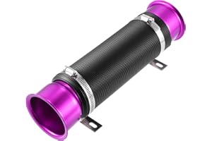 X AUTOHAUX 76mm 3" Car Air Duct Hose Cold Air Turbo Intake Pipe Purple - 1 Pcs