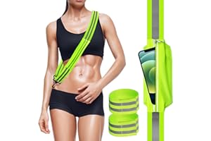 COSYSPARKS Cinturón Reflectante de Alta Visibilidad, Alto Cinturones Reflectantes con 2 Pulseras Ajustables Alta Visibilidad Cinturón para Trotar Caminar Bicicleta(3 Piezas)