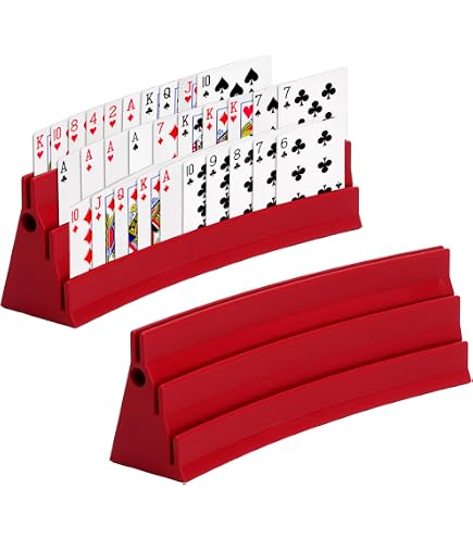 Lot de 4 supports de cartes à jouer en plastique à poser - Porte-cartes avec bandes de feutre pour cartes à jouer - Pour personnes âgées et enfants - Porte-cartes pour adultes Lot de 4 supports de cartes à jouer en plastique à poser - Porte-cartes avec bandes de feutre pour cartes à jouer - Pour personnes âgées et enfants - Porte-cartes pour adultes