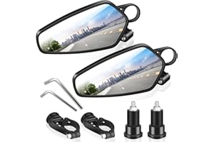 YTORGR Espejo Retrovisor Bicicleta convexo Espejo Bicicleta 360° Adjustable Manillar de Bicicleta Carretera para Bicicletas de Carretera de Montaña (17-22 mm)