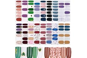 FLOFIA 16 Hojas Pegatinas Uñas Decorativas Adhesivas Nail Stickers Full Cover Etiqueta Adhesiva Uñas Cubierta Completa Calcomanías Etiqueta Engomada Uñas Autoadhesivas para Arte de Uñas DIY