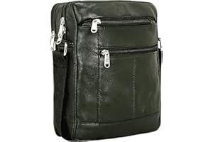 ODS:UK Real Leather Man Bag Mens Ladies Unisex Shoulder Bag Cross Body Messenger Bag Travel Holiday Mobile Phone Organizer