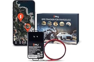 PAJ GPS - 4G GPS Tracker für Motorrad, Auto und Fahrzeuge - Direktanschluss 9-75 V, Diebstahlschutz, Live-Ortung per App, 365 Tage Streckenspeicher (4G - Anbringung auf Batterie 40cm Kabel)