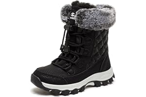 HOBIBEAR Bottes d'hiver pour fille garçon Bottes de neige pour enfant avec doublure chaude