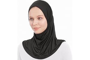 AYISAH Plain Ready To Wear Hijab for Women – Amira One Piece Hijab - Muslim Instant Jersey Hijab – Soft Jersey One Piece Hijab Scarf