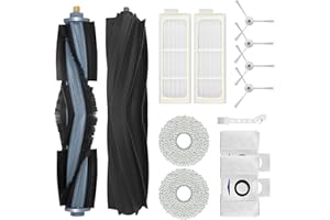 Jegehoyo Kit d'accessoires pour aspirateur ECOVACS DEEBOT T20e Omni/T20 Omni, 1 brosse principale, 1 brosse en caoutchouc, 4 brosses latérales, 2 serpillères, 2 sacs d'aspirateur, 2 filtres Hepa, 1