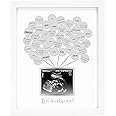 Pearhead Baby Shower Signature Guest Book & Sonogram Keepsake Photo Frame, Unique Guest Book, White, Sticker Guestbook Frame