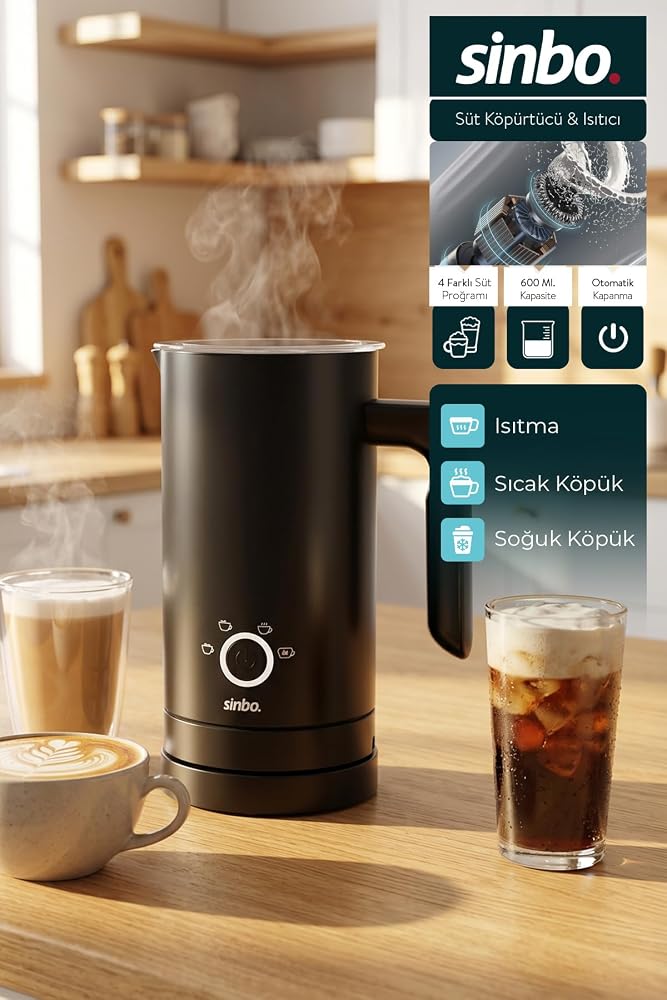 STO-6736 Barista Tipi Süt Köpürtücü ve Isıtıcı Sıcak & Soğuk Köpük 500W