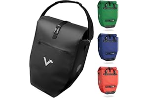 Valkental - Borsa portabagagli grande e impermeabile - Volume di riempimento 28 & 20 litri - Borsa da bicicletta per portabagagli (Nero, 28L)