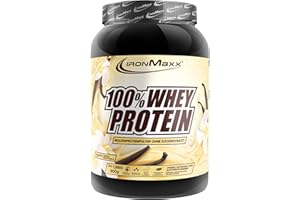 ‎IRONMAXX IronMaxx 100% Whey Protein Pulver 900g - French Vanilla | Cremiger Eiweißshake mit BCAAs & EAAs | High Protein, Low Carb & zuckerarm | Ideal für Muskelaufbau & Fitness Design kann variieren