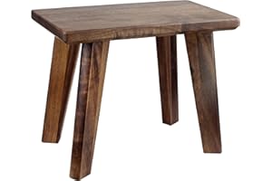 GLIBBUL Wooden Step Stool Walnut Wood Portable Small Foot Stool Assembled Ready to Use in Kitchen Garden Living Room Bathroom Classroom Easy Use