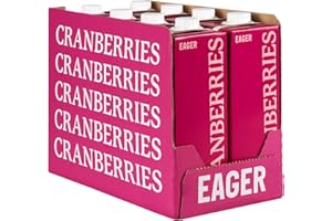 Eager Cranberry Juice Naturally Sweetened, Refreshing Fruit Drink, 1 Litre (Pack of 8)