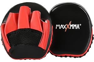 MaxxMMA Kick Boxing Curved Focus Pads Gloves - Punch Mitts Training Pads fit MMA, Karate, Judo, Muay Thai, Kickboxing for Self Defense, Hand Target, Fitness, Boxing, Training, Sparring (2pcs)