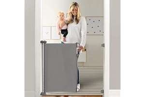 Momcozy Retractable Baby Gate, Mesh Baby Gate or Mesh Dog Gate, 33" Tall,Extends up to 71" Wide, Child Safety Gate for Doorways, Stairs, Hallways, Indoor/Outdoor