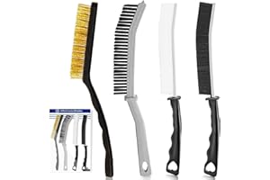 MOGHEM 4 pcs Cleaning Brushes, Multi-Purpose Crevice Stiff Bristle Cleaning Brush, Corner Cleaning Brush, Window Rebate, Kitchen and Bathroom Cleaning Brush (4 PCS)