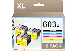 Coloran Compatible Cartouches d'encre pour Epson 603XL pour Expression Home XP-2100 XP-2150 XP-4100 XP-4105 XP-3100 XP-2155 Workforce WF-2830 WF-2835 (Paquet de 12)