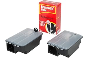 Köder-Discount Sparset Rattenbekämpfung - Köderbox Plus 500g Brumolin Ultra Rattengift Rattenportionsköder (2er Set - weiß)