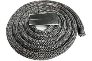 FIREVIKINGS FIREPARTS WITH QUALITY Guarnizione per forno – Filo di tenuta Ø 20 mm – Lunghezza 2,5 m – Guarnizione rotonda per stufa – grafitata (grigio) – Guarnizione per cavo (2500 x 2020)