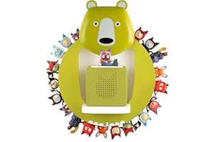 Xozoyo Tonies Shelf Wall Floating tonie Shelves for Toniebox, 30-48 Figures Storage Bear-Shaped tonies storage for Children's Rooms and Nurseries (Green)