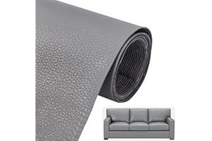 COLRID Gran Parche Reparación Cuero/Polipiel 60x137cm - Autoadhesivo para Sofás, Asientos Coche y Muebles | Repara Arañazos Rápidamente (Gris)