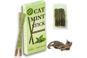 Seminismar Palitos de mascar, Baton Gato, 6 palos Catnip, Para usar como aperitivo o juguete para el gato, cuidado dental