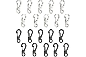 MOJOTIC 20 Stück Mini SF Karabinerhaken, Mini Karabiner, Karabiner Mini, Carabiner Mini, Karabinerhaken Mini, Karabiner Klein, Schlüsselkaraniner für Camping Ring Clip Haken Leichte Kleine Karabiner
