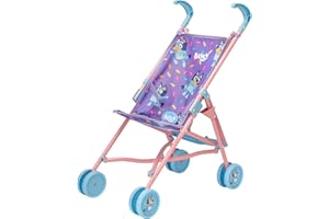 ColorBaby Bluey Carrito bebé Paseo Juguete, 53 cm, Cinturón Ajustable, Sillita muñecas, Plegado Tipo Paraguas, Juguetes para 2 años niña, Mi Primer Carro de muñecas, Cochecito Juguete (39148)