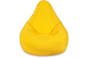 Loft 25 Bean Bag Gamer Chair | Outdoor Indoor Living Room BeanBag Seat | Water Resistant | Ergonomic Design for Body Support | Durable & Comfortable (Bean Bag, Yellow)