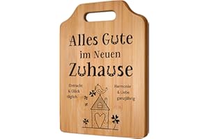 GLEEVARA Geschenkideen zum Einzug - Bambus Schneidebrett, Einzugsgeschenke Haus, Einzugsgeschenke Wohnung, Geschenk zum Einzug ins Haus - Alles Gute im Neuen Zuhause, Neues Haus Geschenk
