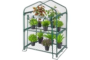 Paluplus Serra da Balcone e Giardino, Misura 69x49x95 cm, Struttura in Acciaio e Telo in PVC, adatta per colture Invernali e Protezione per Piante e Fiori -651F (2 Ripiani)