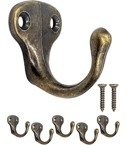 Fuxxer® Lot De 5 Crochets Muraux En Fer Massif, Bronze