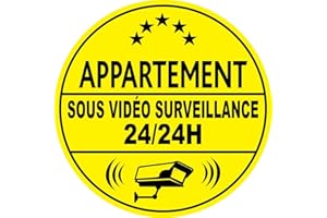 Autocollant de dissuasion "appartement sous vidéo surveillance 24/24h"