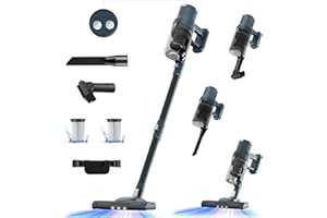 SINCHEREU 6-in-1 Aspirapolvere senza Fili, 30KPa 45Min Scopa Elettrica senza Fili, Aspirapolvere senza Filo Ultraleggero, LED, Anti-Groviglio, Filtro HEPA, Aspirapolvere Potente per Pavimenti Tappeti Animali