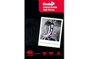 Koala Inkjet Hochglänzend Fotopapier 10x15 cm, 240 g/m², 100 Blatt, für Canon HP Epson Tintenstrahldrucker