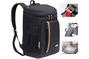 QINGLOU 25L Cool Bag Picnic Backpack, 30 Cans Large Capacity Insulated Backpack Cooler Lightweight Leak Proof Soft Cooler Bag for Men Women to Work, Picnics, Hiking, Camping, Beach