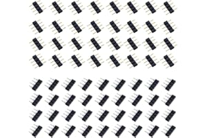 BlueXP 60 Pezzi 2.54 mm Pitch Header Connettore 4 Pins Male Single Row Pin Header Femmina Connettore Per PCB Board Famiglia Registratore Attrezzatura Elettronica