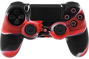 RETROGAME Souvent Camouflage Contrôleur de protection en silicone skin case Étui Coque Joystick de protection Multicolor en silicone pour Sony PS4 Contrôleur Game rouge