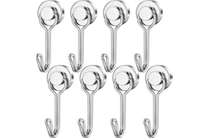 FINDMAG Magnetic Hooks, 8 Pack 30 lb+ Swivel Swing Neodymium Magnet Hooks, Strong Magnetic Hook for Cruise, Strong Magnet Hook for Hanging, Garage, Kitchen, Camping Van
