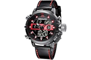 MEGALITH Mens Watch Military Digital Analogue Sports Watches for Men LED Large Face Designer Waterproof Mens Wrist Watch Digital Stopwatch Alarm Calendar Watches, Gifts for Men