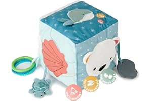 Little Big Friends Soft Activity Cube | Developmental Toy| Encourages Hand-Eye Coordination and Motor Skills | Ocean