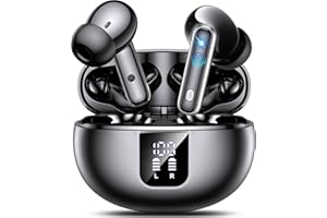 EUQQ Wireless Earbuds, Earphones in Ear with Dual Noise Cancelling Mic,5.4 Bluetooth Earphones ANC&ENC, 36H Playtime Wireless Headphones Deep Bass Stereo Sound,IP7 Waterproof Dual LED Display,iOS & Android