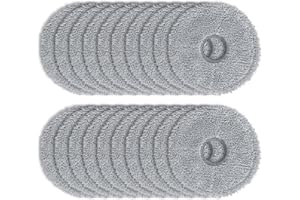 GLFLOW Paquete de 4/10/20 paños de microfibra para mopa Conga 9590/9990/10090 Spin for Revolution Ultra Power Partes de repuesto, color gris (paquete de 20)