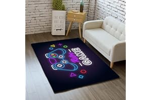 Sticker Superb. Alfombra de Gamepad con Dibujos Animados para Niños, Consola de Juego Gamer Play Game Antideslizante Alfombra,Dormitorio, Ventana, Sofá, Alfombrilla De Suelo (Color A,80×120 cm)