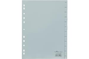 Durable 651410 monthly register 12 Sheets (A4, embossed Taben Jan-Dec, PP Full Covering) 25-Piece, gray