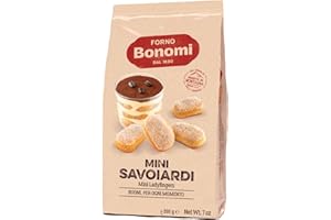 Forno Bonomi - Mini Savoiardi Classici - 200 g - Forno Bonomi - Biscotti Savoiardi Ideali per Dessert Monoporzione, Colazione o come Gustoso Snack Dolce