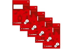 ‎STAUFEN Staufen Premium Schulheft - DIN A5, Lineatur 7 (7mm kariert), 16 Blatt, 90g/m² Premium Papier, 3 verschiedene Motive (keine Auswahl möglich), 5 Stück