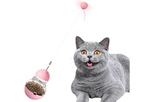 KONOATOR Interaktives Katzenspielzeug – Fesselndes Tumbler-Design mit Teaser-Stab und Leckerli-Spender – Langlebig, ungiftig und sicher für das Spielen in Innenräumen – Ideal für Bewegung und gegen Langeweile