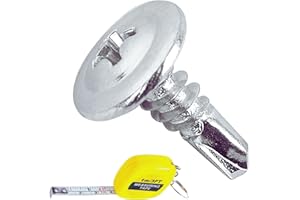 CUBIBOO® Juego de 100 Tornillos Autotaladrantes Ø4.2x13mm Cabeza Ancha Abombada con huella PH/cruciforme - en Acero Galvanizado - Tornillos Roscachapas - Color Plata + Metro