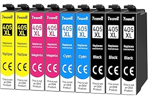 Yowell 405XL Multipack para Epson 405XL Cartuchos de Tinta Compatible con Epson Workforce Pro WF-3820 WF-3825 WF-4820 WF-4825 WF-4830 WF-7830 WF-7835 WF-7840 (9 Paquete)